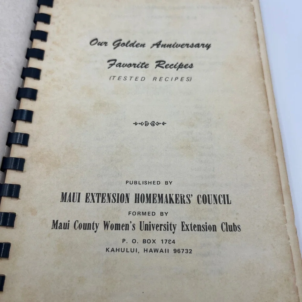 1978 Maui Hawaii Golden Anniversary Favorite Recipes Vintage Local Cookbook